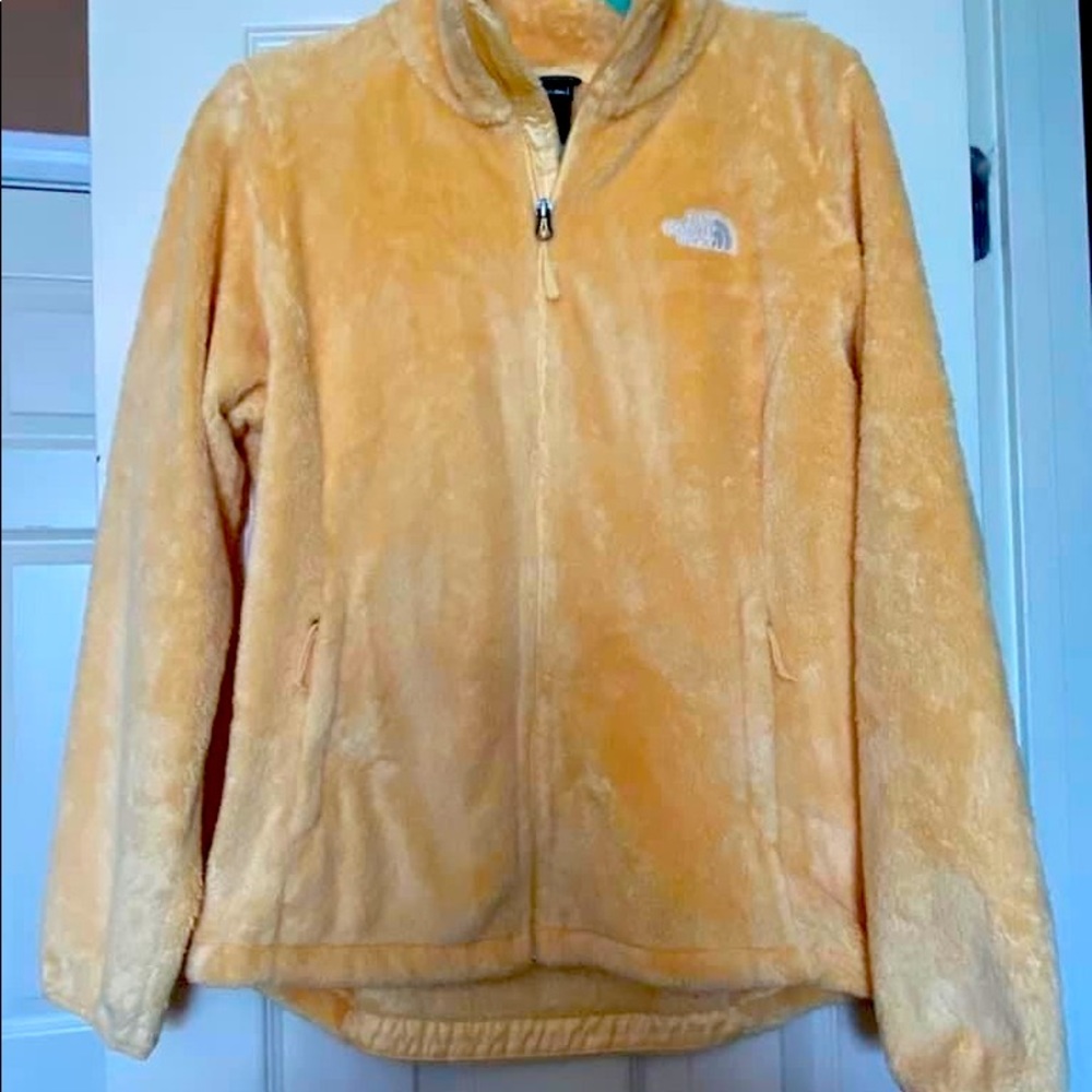 Yellow Fuzzy North Face Jacket
